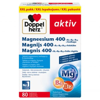 Doppelherz Aktiv Magnesium 400 + Foolhape + B tabletid N80