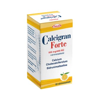 CALCIGRAN FORTE ЖЕВАТЕЛЬНЫЕ ТАБЛЕТКИ 500MG+400RÜ N60