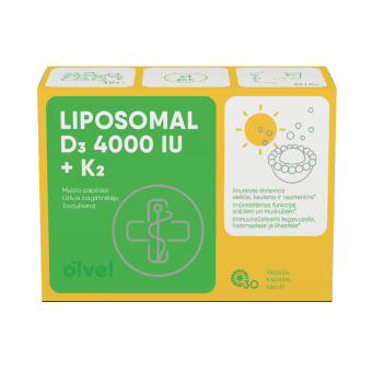 Olvel liposoomne vitamiin D3 4000IU + K2 kapslid N30