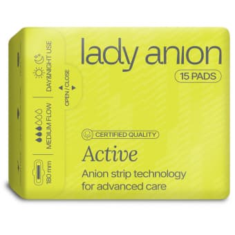 Lady Anion Active anioonriba ja tiivakestega hügieenisidemed N15