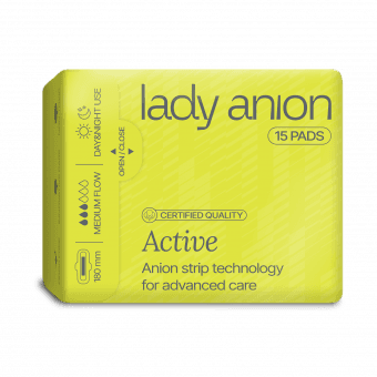 Lady Anion Active anioonriba ja tiivakestega hügieenisidemed N15