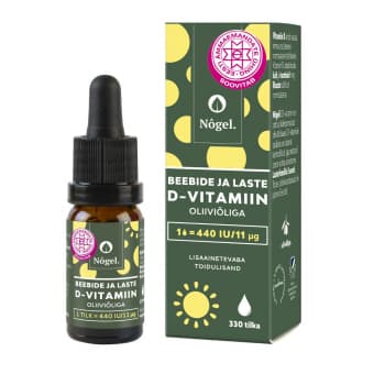 Nõgel D-vitamiin 11μg oliiviõliga beebidele ja lastele 10 ml