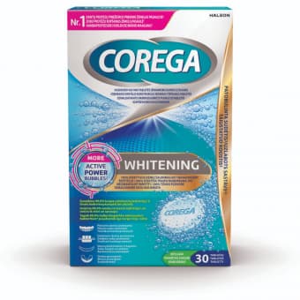 Corega Whitening valgendavad hambaproteeside puhastustabletid N30