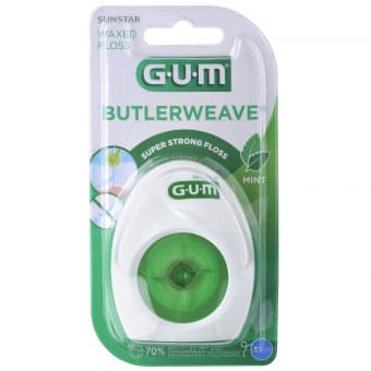 Gum Butlerweave вощеная зубная нить со вкусом мяты 55m