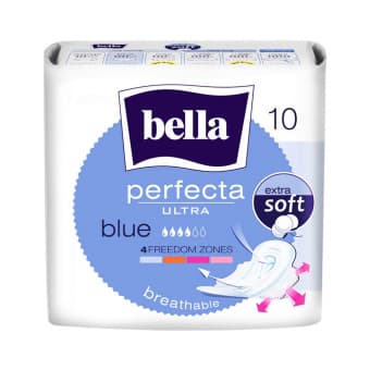 Bella Perfecta Ultra Blue õhukesed tiibadega hügieenisidemed N10