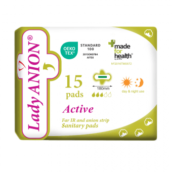 Lady Anion Active anioonriba ja tiivakestega hügieenisidemed N15