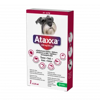 ATAXXA TÄPILAHUS KOER 1250MG+250MG/2,5ML 2,5ML (10-25KG) N1
