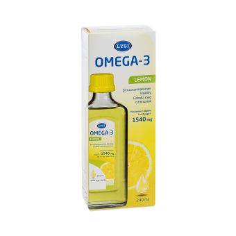 Lysi Omega-3 sidrunimaitseline kalaõli 1540MG 240 ml