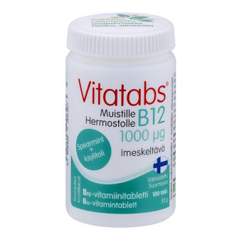 Vitatabs B12 1000 MCG Spearmint+ Ksülitool N100