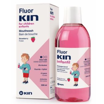 Fluor KIN детская жидкость для полоскания рта со вкусом клубники 500 мл