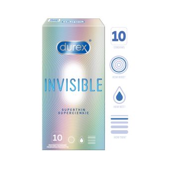 Durex Invisible Extra Sensitive kondoomid 52 mm N10