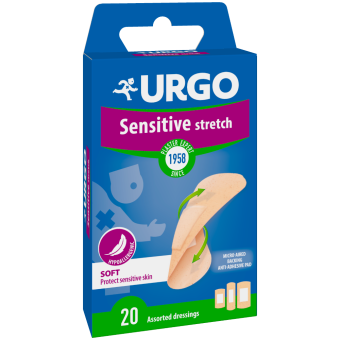 Urgo SensitiveStretch plaaster 3 suurust nahavärvi N20