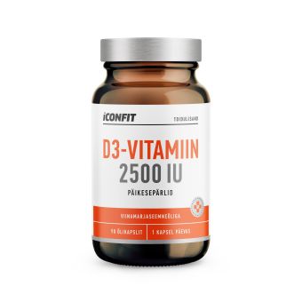 ICONFIT Vitamiin D3 Päikesepärlid 2500 IU, N90