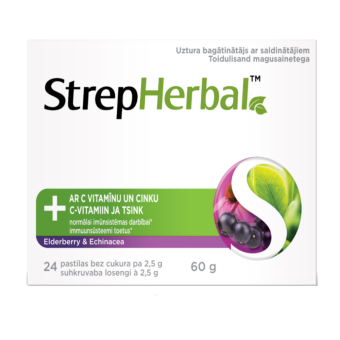 Strepherbal Elderberry & Echinacea loseng C-vitamiin+tsink N24