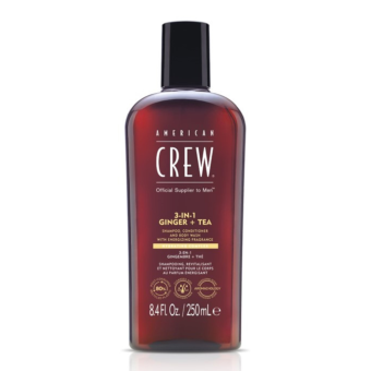 American Crew 3in1 Ginger + Tea  šampoon, palsam, dušigeel  ingver + tee 250 ml