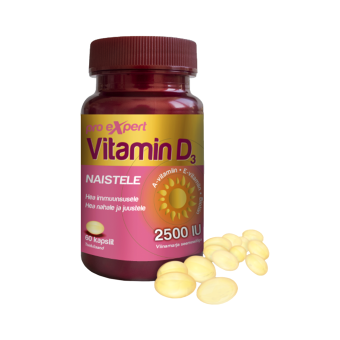 Pro Expert Vitamin D3 kapslid naistele 2500IU N60