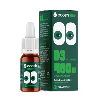 Ecosh D3 vitamiin lastele 400IU tilk, kookos 10 ml